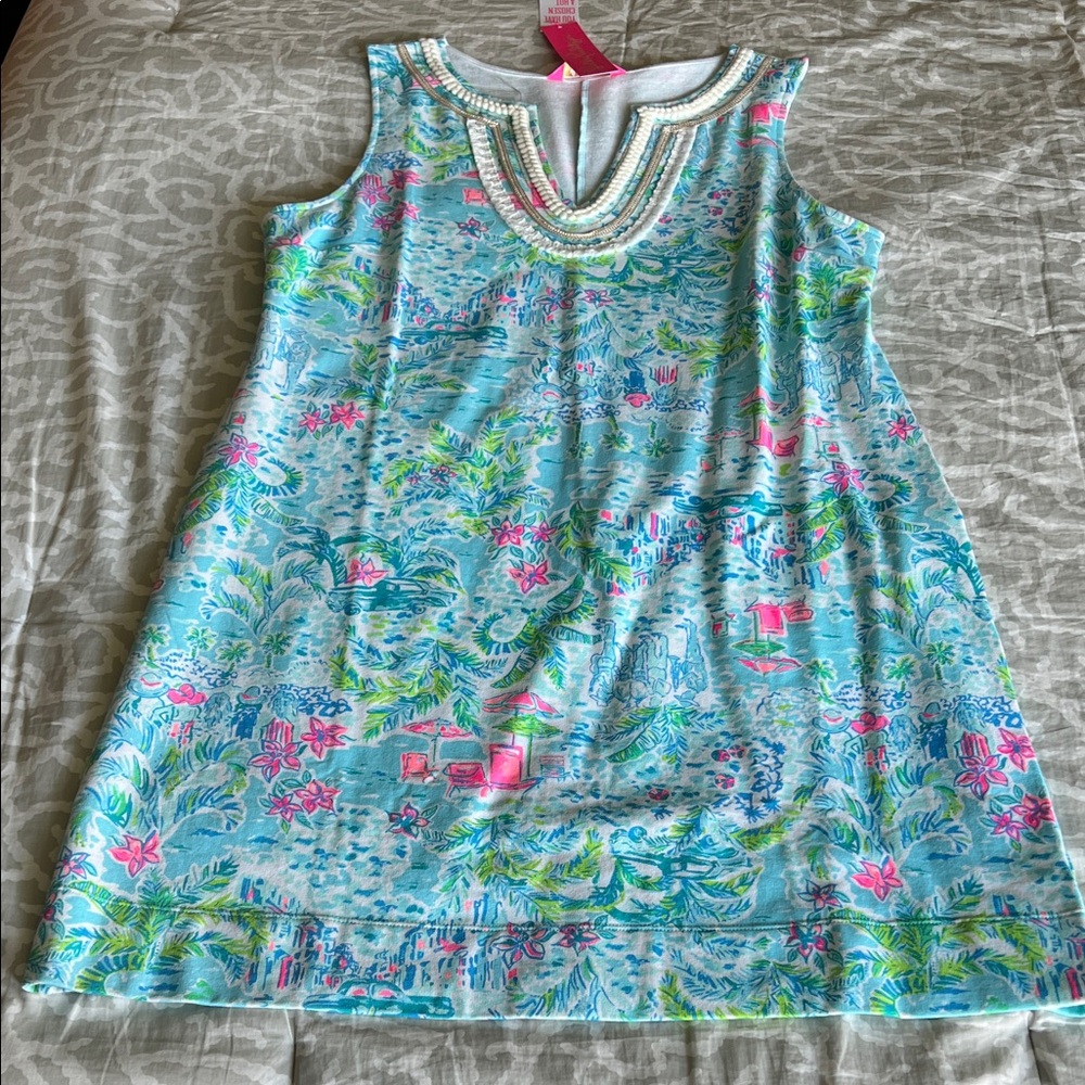 NWT Lilly Pulitzer Vibrant Blue and Pink Dress XL